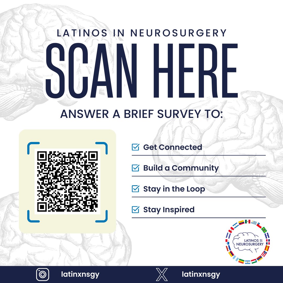 LatinxNSGY's tweet photo. 🚨Attention🚨Latino/a and Hispanic neurosurgeons/trainees/medical students! Help us build our community by joining our listserv! https://t.co/S1FMzoXzC5