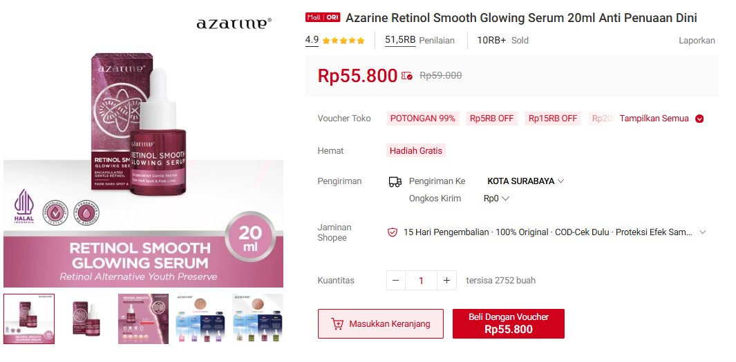 Fzazizu's tweet photo. Azarine retinol serum

Link: https://t.co/cNVIe7FWNt

#fyp #viral #azarine #serum https://t.co/JPfWvU42ff