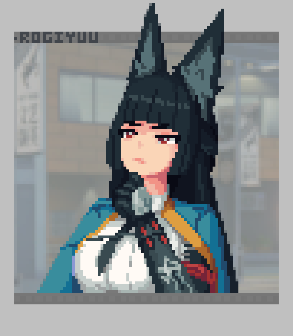 rogiyuu's tweet photo. Miyabi!! 🤔🦊
#Miyabi #ZenlessZoneZero #pixelart #ドット絵 https://t.co/0qlN80C1xF