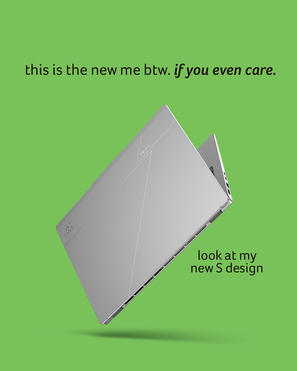 AcerANZ's tweet image. Meet the Acer Swift Series with its stunning new S-design cover—built for those who never slow down. Whether you’re working, creating, or streaming, do it all in style. Explore the latest Swift Series now: acer.link/4aCyWzC

#AcerSwiftGo #AcerSwiftGoAI #CopilotPCs