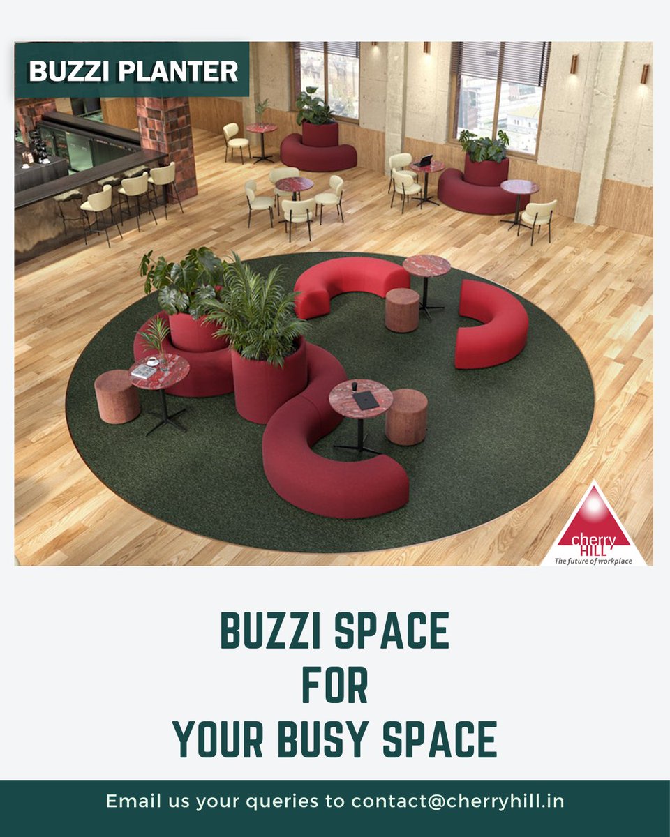 CherryHillDelhi's tweet photo. The #BuzziPlanter’s high-density foam core and breathable fabric covering will help to soak up sound energy emitted from HVAC, speech, and high-pitch sounds such as ringtones and coffee machines.
#CherryHillInteriors #customwoodwork #officefurniture #officeseating #creativespace https://t.co/ei2BHgZFZb