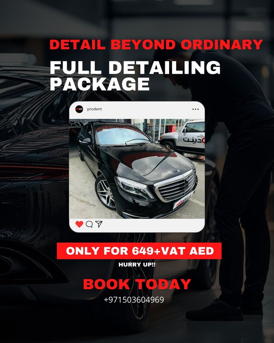 Prodentme's tweet photo. Transform your ride with Our Full Detailing Package💫

Experience pristine interiors, gleaming exteriors, and every nook and cranny brought back to life.🌟

Schedule an appointment now !!!
📞050 360 4969
.
.
.
.
.
#Autodetailing #detailer #detailingcars #dubaicars  #prodentme https://t.co/2ri0Vm3JGn