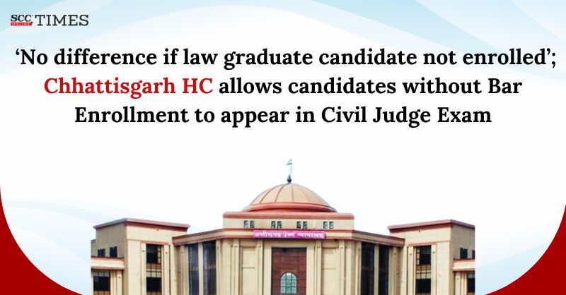 scconline_'s tweet photo. 'No difference if law graduate candidate not enrolled'; Chhattisgarh HC allows candidates without Bar Enrollment to appear in Civil Judge Exam
#ChhattisgarhHighCourt #AdvocatesAct #BarCouncilofIndiaRules #BarEnrollment #ChhattisgarhCivilJudgeExam #JusticeRavindraKumarAgrawal