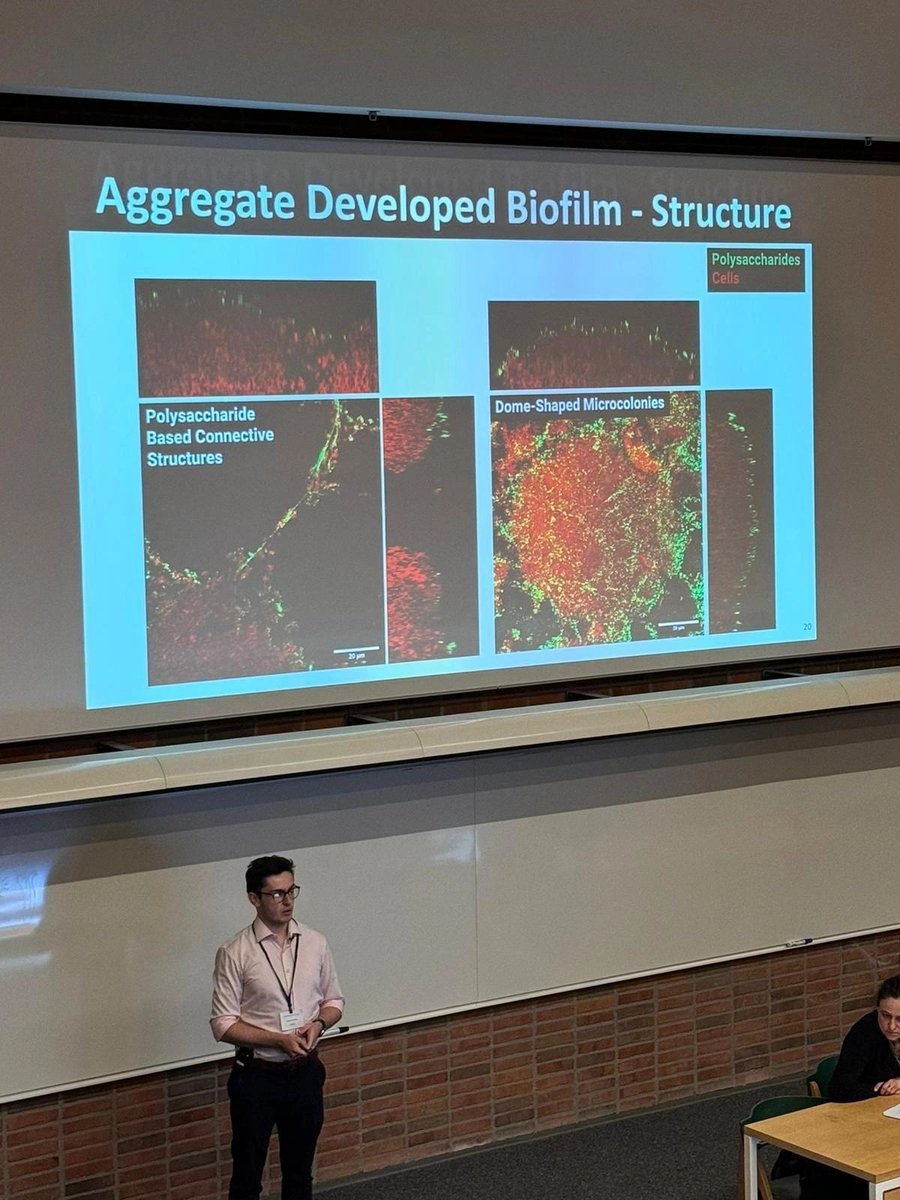ABSOLUTE_ERC's tweet photo. Our Ciaran Dunne also presented on his ongoing PhD research on a unique biofilm phenotype from aggregate innocula this week at #Eurobiofilms2024. A fantastic week with plenty of interesting and thought provoking discussions! #biofilms #microbiology #ABSOLUTE https://t.co/bqxvQMGPG0