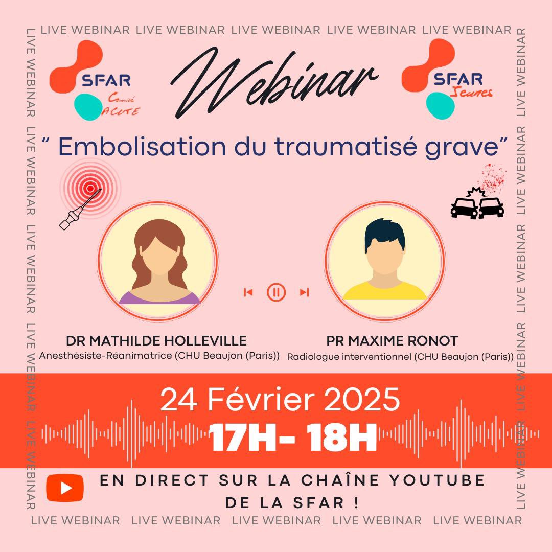 SFAR Jeunes (@sfarjeunes) on Twitter photo Nouveau WEBINAR, rendez vous le 24 février à 17h sur SFAR TV 🤩
<a href="/SFAR_ORG/">SFAR Anesthésie Réanimation</a> <a href="/AJARFrance/">AJAR France 🇫🇷</a> <a href="/AJARParis/">AJAR Paris 🗼</a> Nouveau WEBINAR, rendez vous le 24 février à 17h sur SFAR TV 🤩
<a href="/SFAR_ORG/">SFAR Anesthésie Réanimation</a> <a href="/AJARFrance/">AJAR France 🇫🇷</a> <a href="/AJARParis/">AJAR Paris 🗼</a>