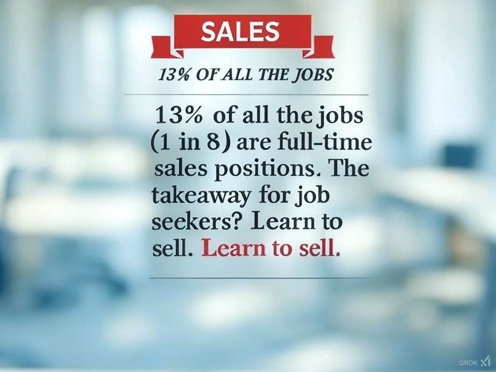 TechsoulLab's tweet image. Did you know that 13% of all jobs are in sales? That&apos;s 1 in 8 positions! If you&apos;re looking for a job, mastering the art of selling could be your key to Success