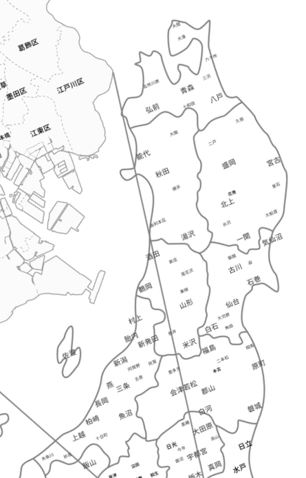 『都道府県をさらに小さくわけるとしたら?』みたいなこと考えて白地図埋めてたんだけど、俺がオタクすぎて収拾がつかなくなってきた…それぞれの地域を分けるとしたらこうだ!みたいなの教えてほしい。東北と関東と東京23区までは分けてみた。 