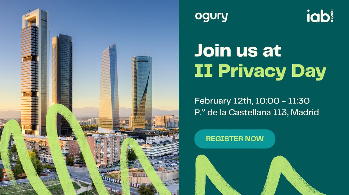 weareogury's tweet image. We’re thrilled to join @IAB_Spain II Privacy Day with @Google &amp;amp; @PublicisGroupe! 

Don’t miss key insights on #Addressability, #Privacy compliance, and a roundtable with industry experts.

Join us in Madrid or via streaming: iabspain.es/eventos/ii-jor…

#DigitalAdvertising #IABSpain