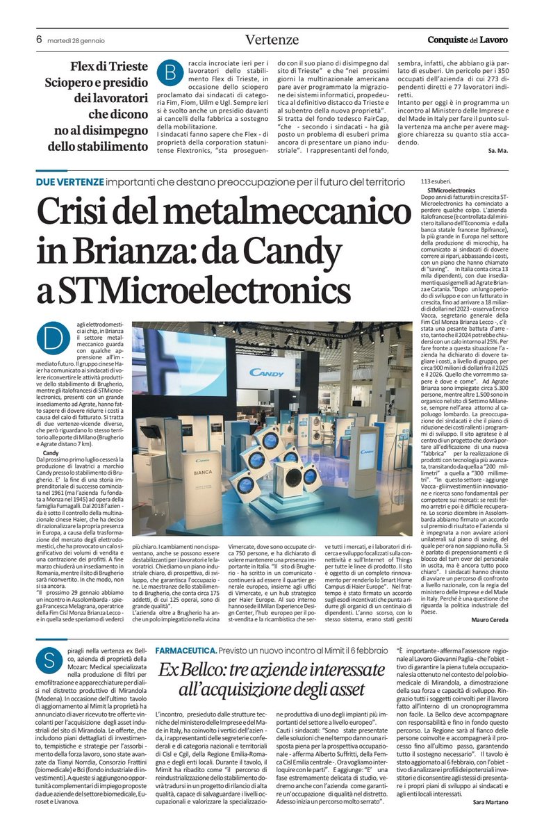 CONQUISTE DEL LAVORO
LA CRISI DEL METALMECCANICO IN BRIANZA: DA CANDY A STMicroelectronics
 #FimCisl #CislMonzaBrianzaLecco #sindacato #cisl #fimcislmonzabrianzalecco