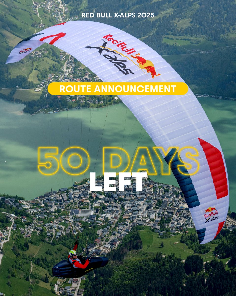 Mark your calendars! 📅
We’re counting down: 5️⃣0️⃣ days until the 2025 Route Announcement on March 19!⏳

From here, athletes have just three months to research, train, and get ready for the toughest challenge! 

#redbullxalps #redbullxalps2025 #adventure #race #route #hikeandfly