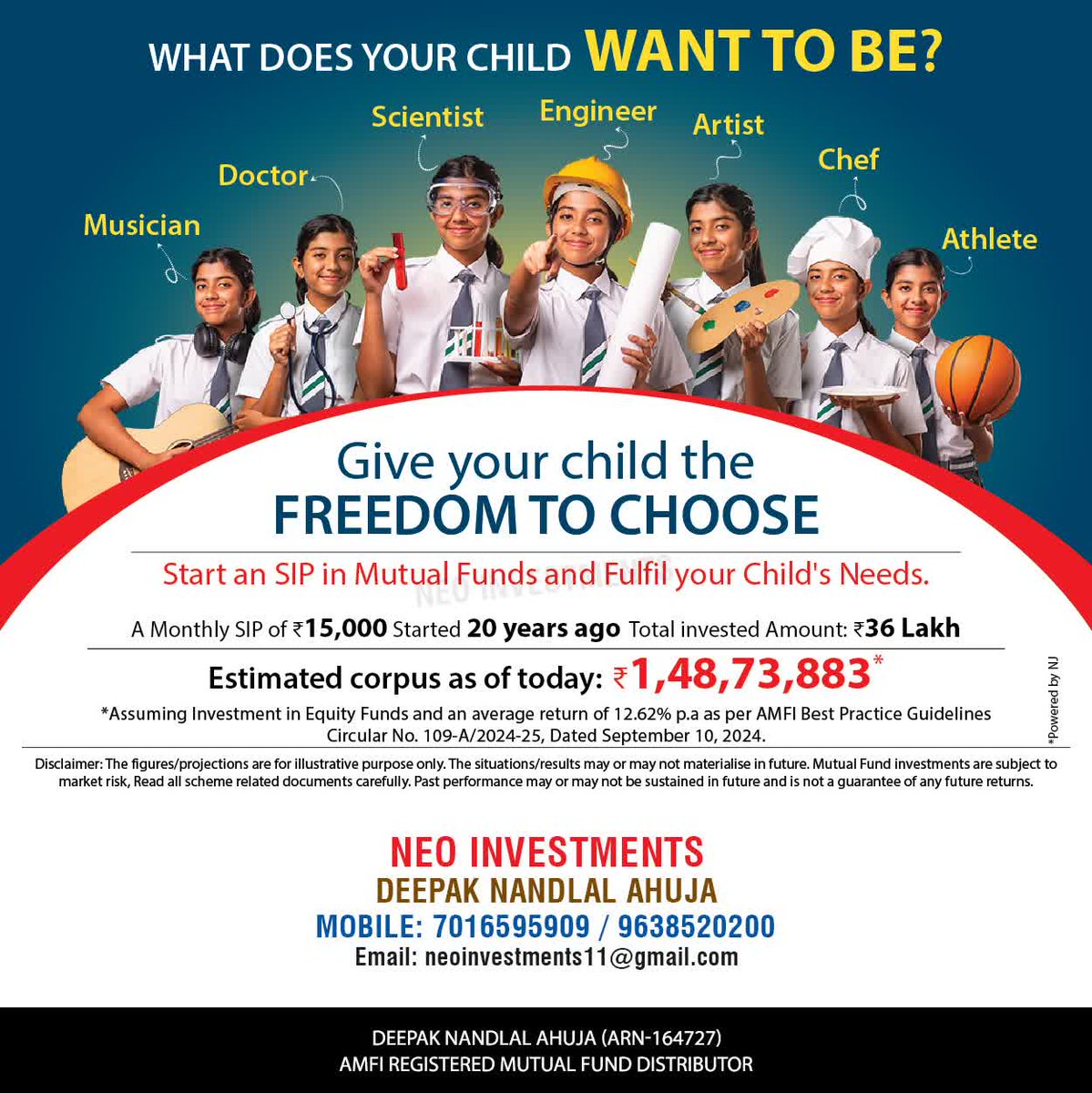 dna_ahuja's tweet photo. Your child deserves the freedom to shape their future. With an SIP in Mutual Funds, you can ensure they have the means to follow their aspirations.  Interested? Click here - Online Account Opening https://t.co/mZCyidOjfU https://t.co/doObE8vbm3