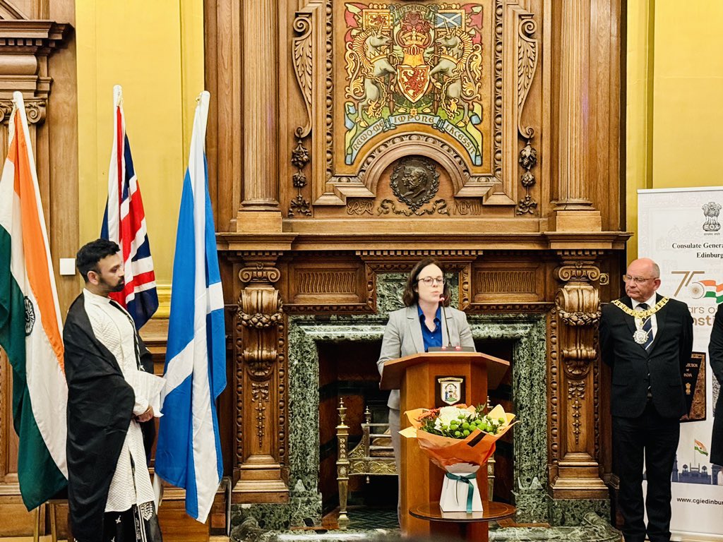 Gourab Choudhury (@gourab06) on Twitter photo Honoured to have hosted the Republic Day event to celebrate 75 years of Indian
Constitution hosted by @CGIEdinburgh Inspiring words of common ties, inclusivity and cultural harmony between India and Scotland from deputy FM <a href="/_KateForbes/">Kate Forbes MSP</a> and <a href="/LordProvostEdin/">LordProvostEdinburgh</a> #UnityinDiversity 💚🙏🏽 Honoured to have hosted the Republic Day event to celebrate 75 years of Indian
Constitution hosted by @CGIEdinburgh Inspiring words of common ties, inclusivity and cultural harmony between India and Scotland from deputy FM <a href="/_KateForbes/">Kate Forbes MSP</a> and <a href="/LordProvostEdin/">LordProvostEdinburgh</a> #UnityinDiversity 💚🙏🏽