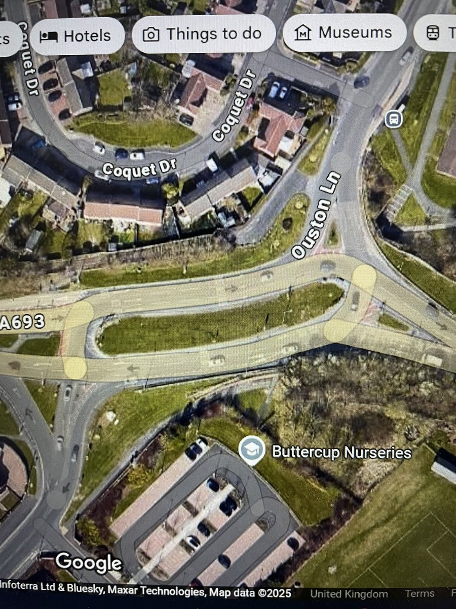 LoobyTuesday's tweet photo. @JeremyVineOn5 We have a ‘sausages out’ where I live. (Chester le Street) Quite a lot of bumps as drivers seem to have forgotten the basic give way to the right rules just because it is the shape of a sausage. https://t.co/XJ4pAozqcl