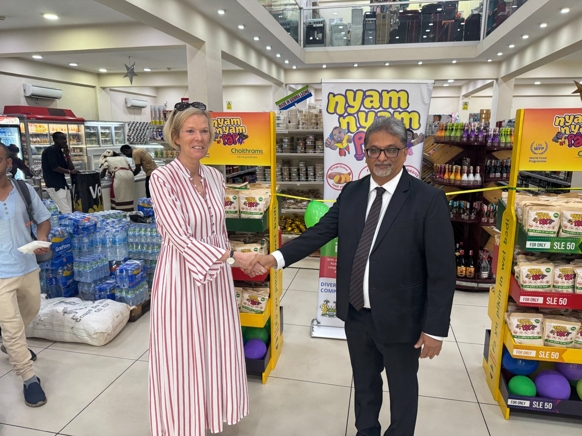 AlanAwimbo's tweet image. We are excited to announce that Nyam Nyam Pap is now available at Choithrams Supermarket and Choithrams Memorial Hospital, retailing at only SLE 50 per 750g sachet! 

Nyam Nyam Pap is Sierra Leone’s first locally produced fortified complementary food, developed by WFP-supported…