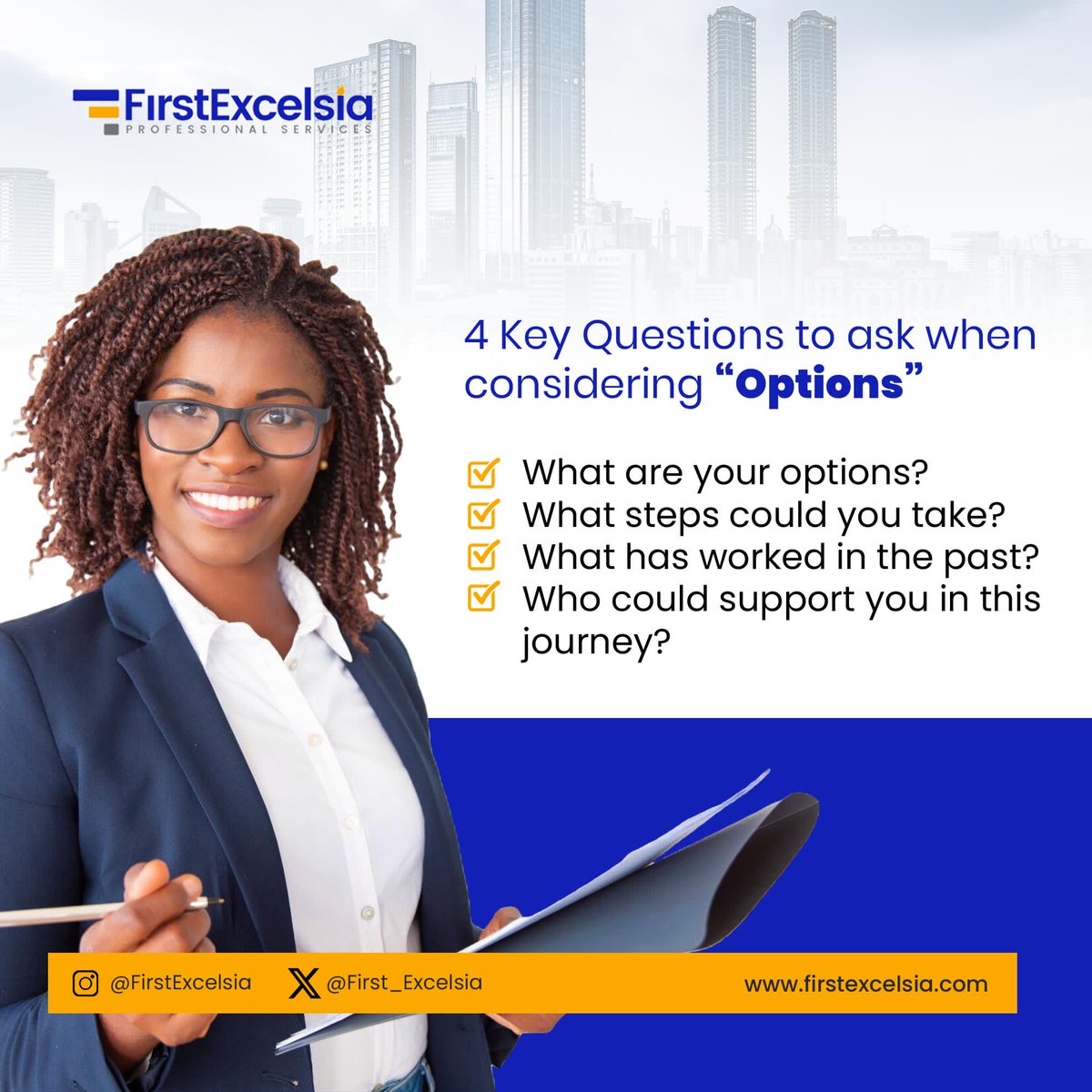 First_Excelsia's tweet photo. Great goals require great strategies!
The 'O' in the GROW Model stands for 'Options'a stage that sparks creative thinking and reveals new pathways. Ask yourself: What steps could you take? Who can support you? Your options are endless!
#FirstExcelsia #GROWModel Happy New Week https://t.co/0VRILrQkaZ
