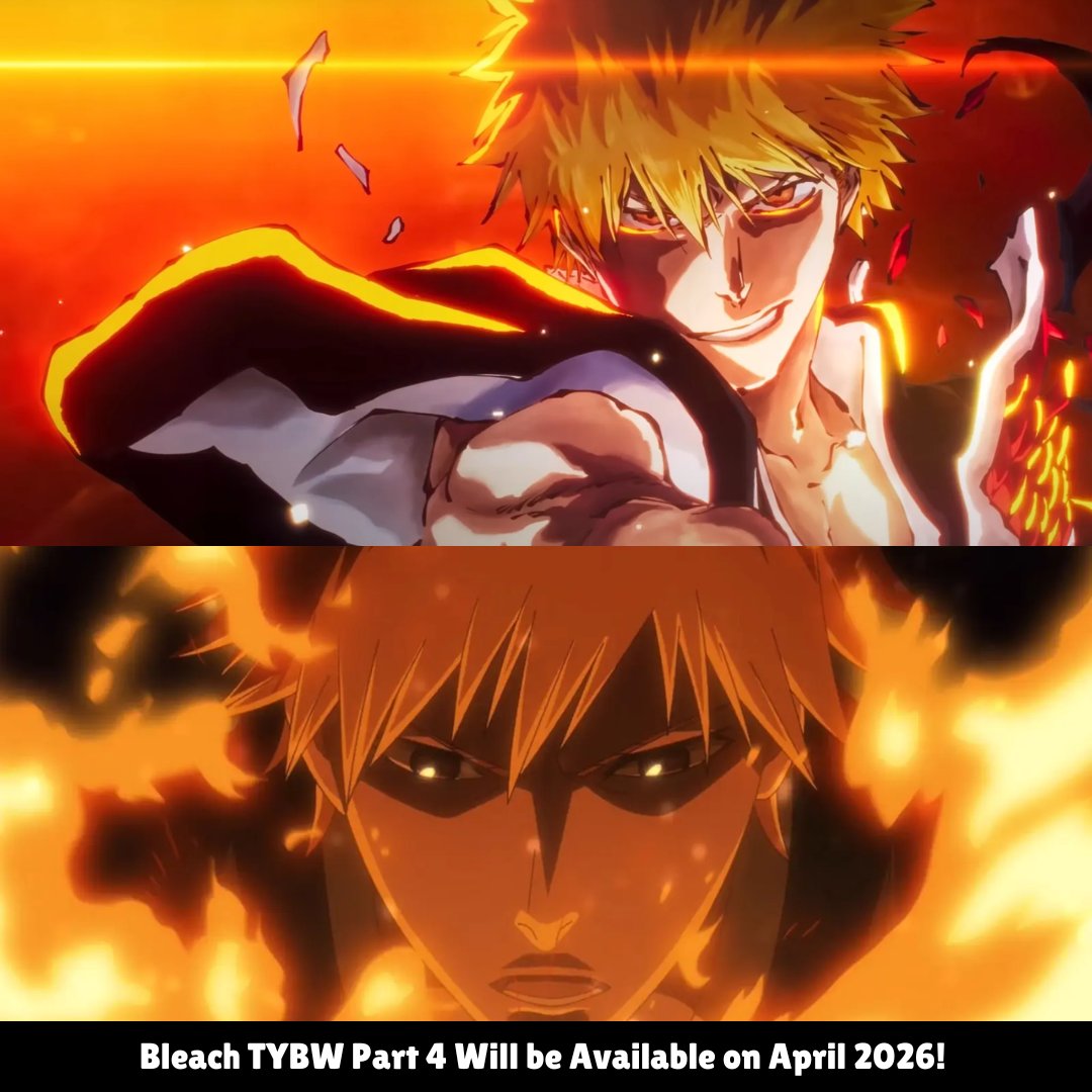 Healthiffy091's tweet photo. Bleach TYBW Part 4 Will be Available in April 2026! 

#BLEACHTYBW #bleachtybwpart4 https://t.co/LZJEoUGMFw