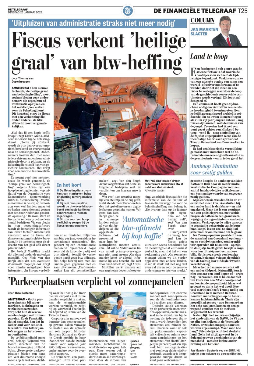 mintBlue &amp; tax office in mainstream Dutch newspaper 🔥

"Tax authorities explore holy grail of VAT collection"