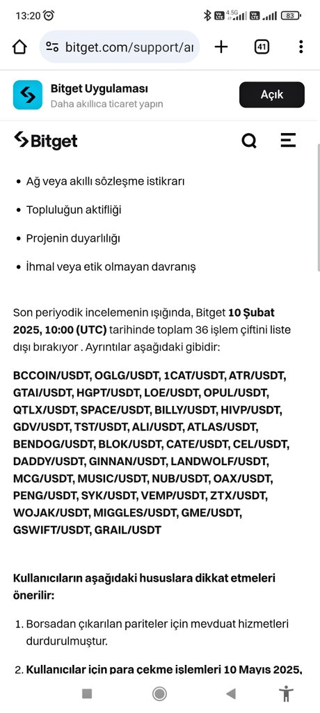 mete489's tweet photo. @gmgiray @hyperxpad Aynen aynen bitget 10 şubatta delist ediyor hgptyi https://t.co/xtBNKAUMLG