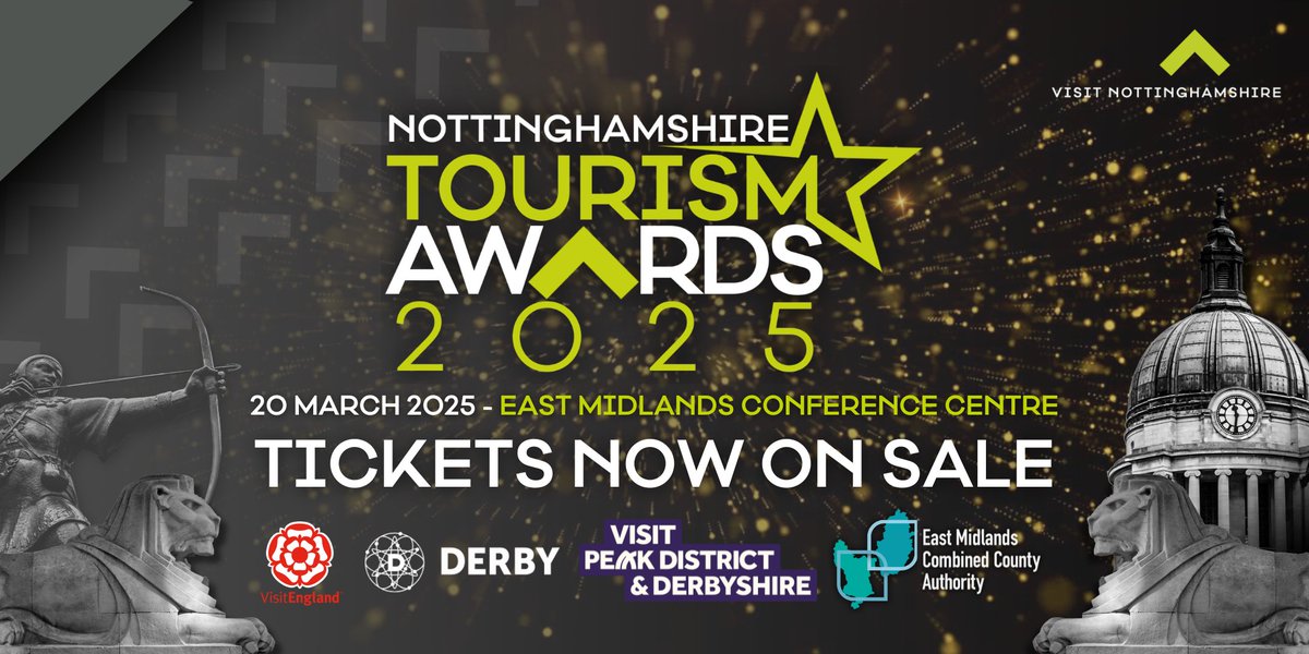Marketing Nottingham & Nottinghamshire (@marketingnottm_) on Twitter photo Tickets are now on sale for our Nottinghamshire Tourism Awards ceremony on 20th March 2025 👇
Our <a href="/VisitNotts/">Visit Nottinghamshire</a> team is partnering with <a href="/vpdd/">Visit Peak District & Derbyshire</a> for the ceremony, with support from <a href="/EastMidsCCA/">East Midlands Combined County Authority</a> and Mayor <a href="/ClaireWard4EM/">Claire Ward</a>.
bit.ly/4aC8OVM Tickets are now on sale for our Nottinghamshire Tourism Awards ceremony on 20th March 2025 👇
Our <a href="/VisitNotts/">Visit Nottinghamshire</a> team is partnering with <a href="/vpdd/">Visit Peak District & Derbyshire</a> for the ceremony, with support from <a href="/EastMidsCCA/">East Midlands Combined County Authority</a> and Mayor <a href="/ClaireWard4EM/">Claire Ward</a>.
bit.ly/4aC8OVM