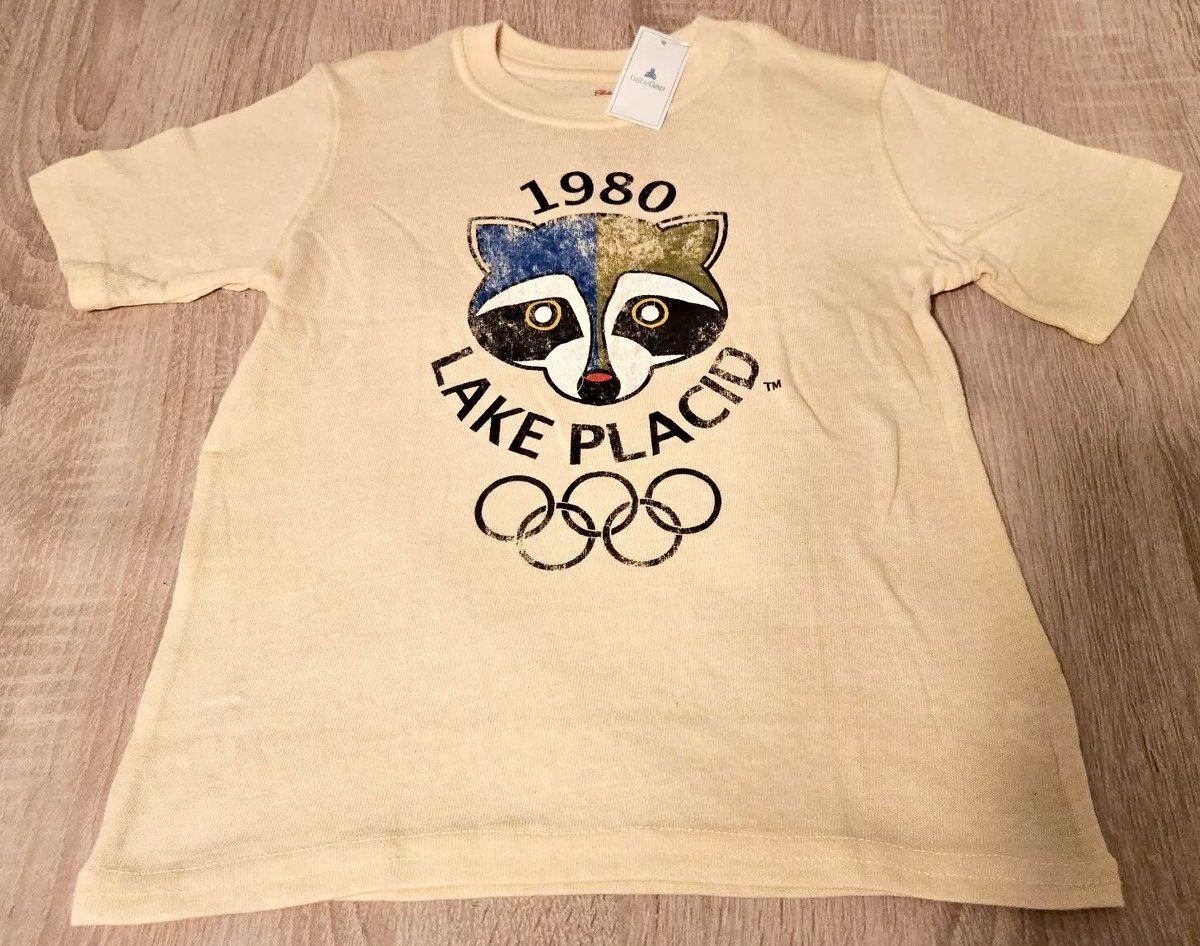 1980 Winter Olympics Lake Placid cartoon mascot Roni Raccoon tshirt