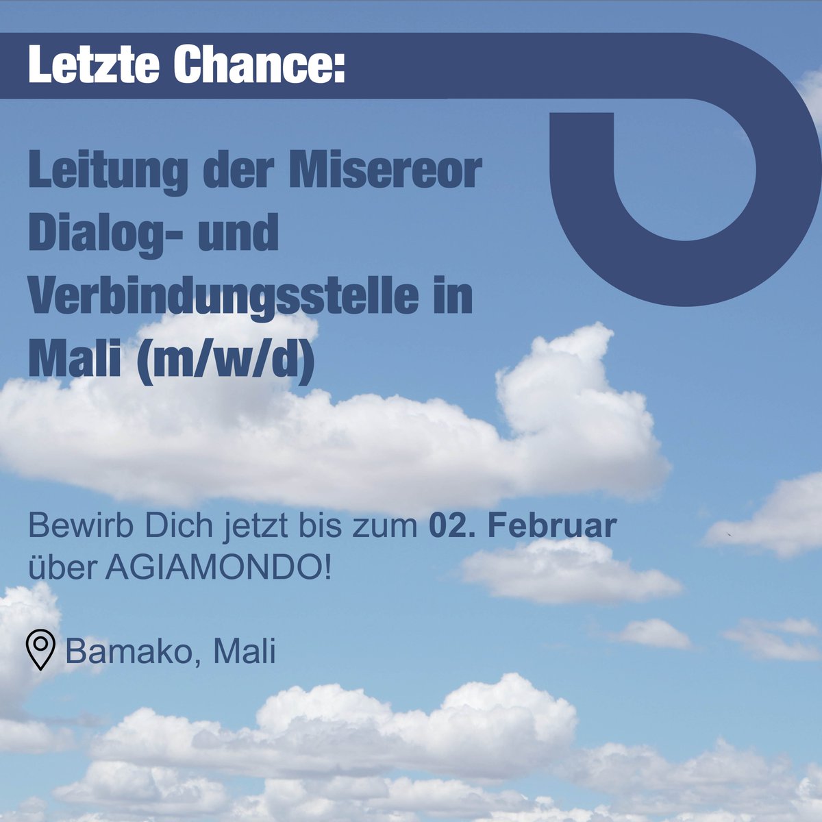 epo_de's tweet image. Letzte Chance: Leitung der Misereor Dialog- und Verbindungsstelle in Mali
📍 Bamako
Sei dabei, nachhaltige Projekte voranzutreiben und den Wandel aktiv mitzugestalten.
Jetzt mehr erfahren auf epojobs.eu!
#epojobs #Misereor #Entwicklungszusammenarbeit #Jobs