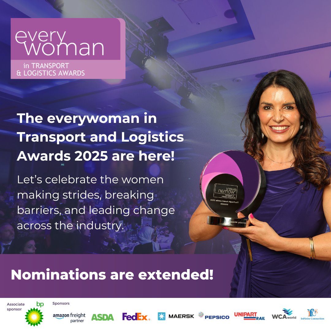 📣Great news: Nominations for the everywoman in #ewTLAwardshave been extended! 🚚

Sponsored by <a href="/bp_UK/">bp United Kingdom</a>  <a href="/FedEx/">FedEx</a>, <a href="/PepsiCo/">PepsiCo</a> &amp; more, these awards honour exceptional women &amp; male allies in the #transport &amp; #logisticsindustry. Don't miss out, nominate now: bit.ly/3ZLrXPR