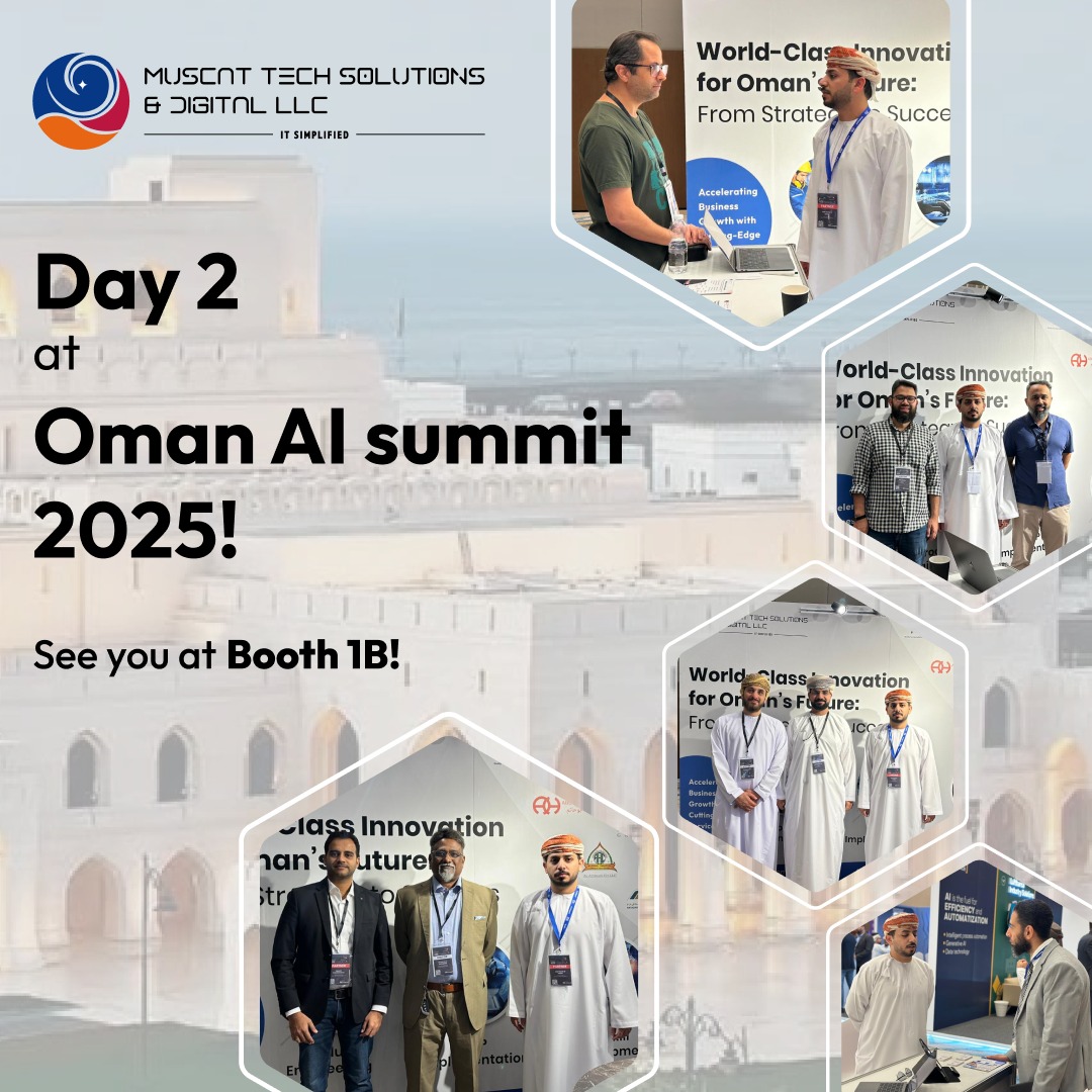 Muscattechsol's tweet image. Day 2 at the Oman AI Summit 2025 was electrifying! ⚡🤖. So many inspiring conversations and connections at Booth IB. Your vision for Oman&apos;s tech future aligns perfectly with our mission to innovate. Together, we&apos;re building a smarter tomorrow! 🌟🤝 

#OmanAISummit