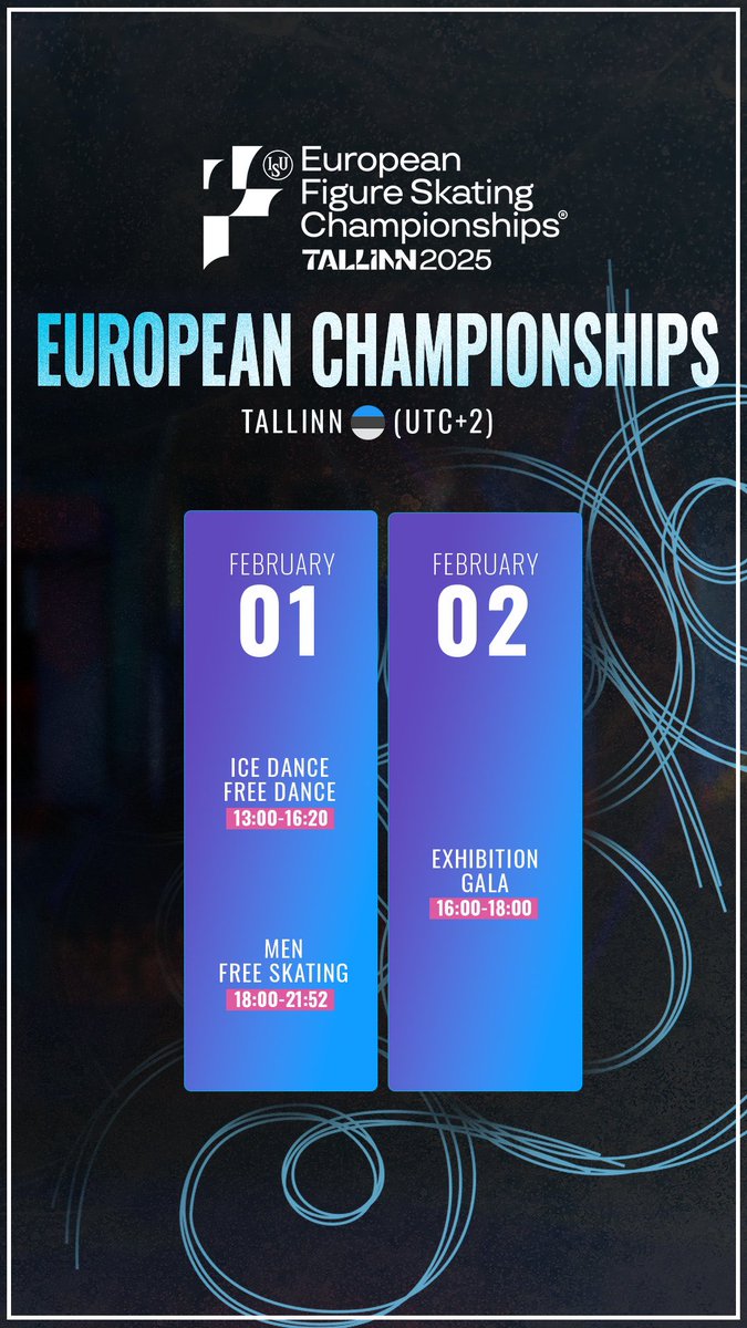 ISU_Figure's tweet photo. 🗓️ Here’s your full event schedule – mark your calendars and get ready for all the action. You won’t want to miss a single moment! ⛸️💥

#EuroFigure #FigureSkating https://t.co/QYh4zDEBtK