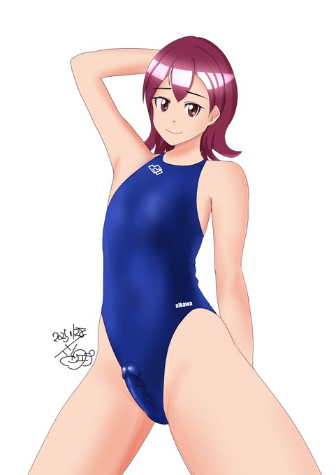 新キャラ男の娘の競泳水着イラスト描きました 