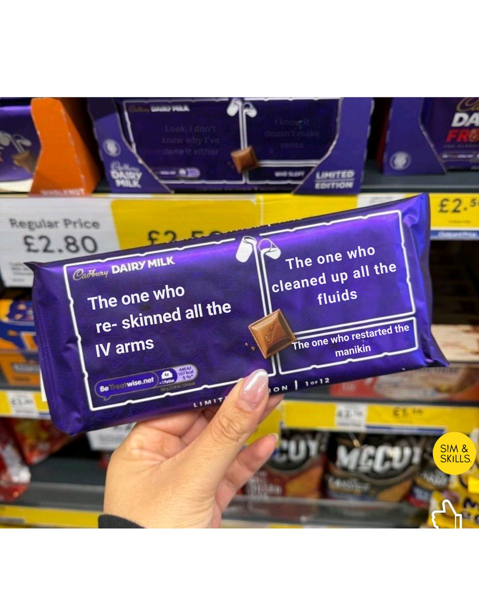 I feel seen. 🍫

Who's getting the bigger chunk of chocolate in your team?😊

#healthcaresimulation #simtech #dairymilk