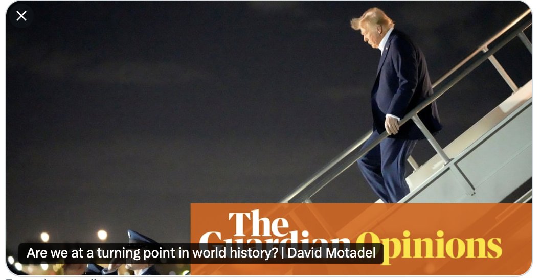 For The Guardian, I wrote about the current moment in history: ARE WE AT A TURNING POINT IN WORLD HISTORY? theguardian.com/commentisfree/…