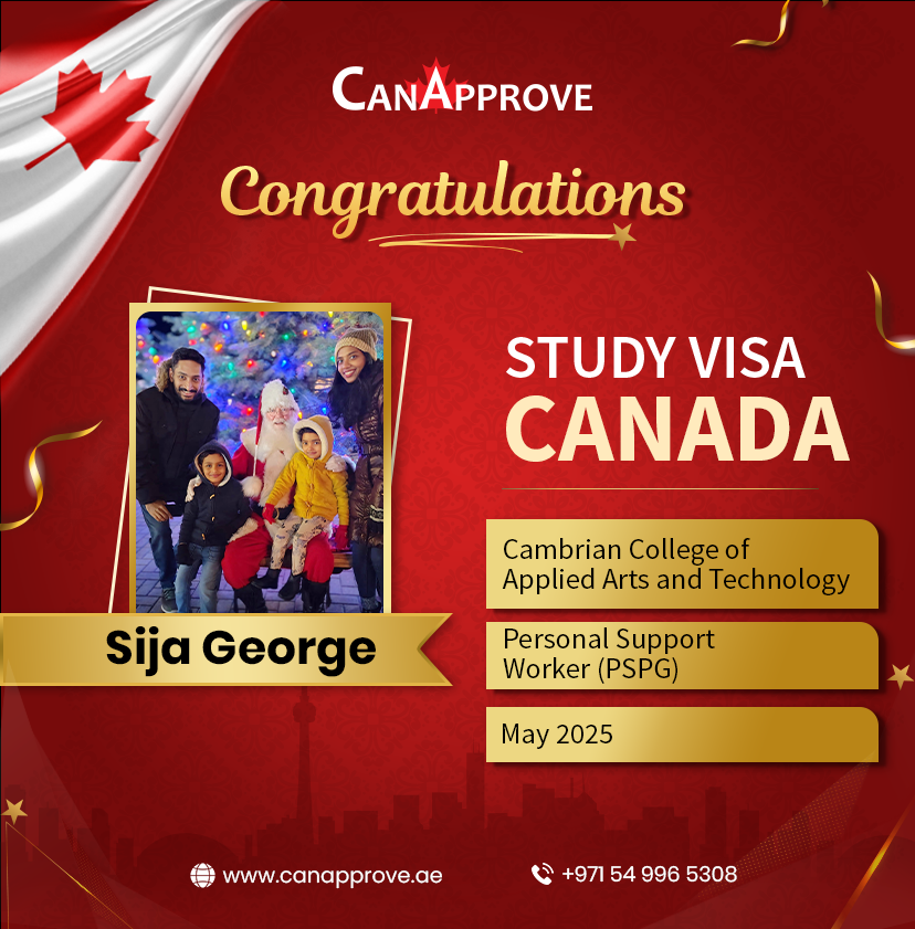 CanApproveDubai's tweet image. 🎉 Congratulations to Ms. Sija George on successfully achieving her #CanadaStudyVisa!

We are incredibly proud of her dedication throughout the process and wish her all the best as she embarks on her new journey in education and future careers. 🌟