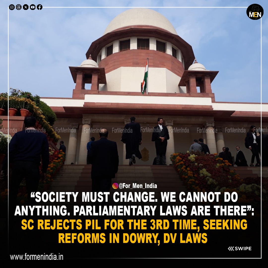 ForMenIndia_'s tweet photo. THIS IS THE THIRD TIME THAT SC HAS REFUSED TO ENTERTAIN PIL RELATED TO AMENDMENT IN DOMESTIC VIOLENCE LAWS IN ORDER TO STOP IT'S MISUSE. 
WHEREAS, 
SC ENTERTAINS ALMOST EVERY PIL RELATED TO WOMEN BUT REJECTS EVERY PIL RELATED TO MEN! IS IT FAIR?

HOW FAIR IS THAT? WHERE'S THE EQUALITY?

SHARE TO SPREAD AWARENESS. 
#formenindia #mensrights #mensrightsactivist #law