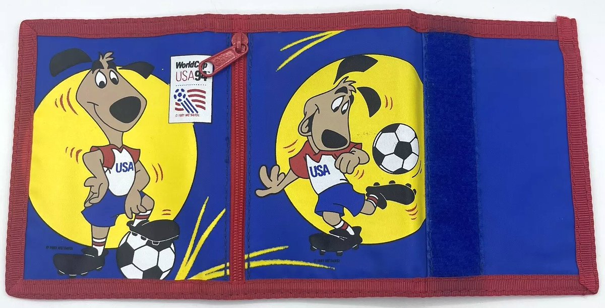 1994 FIFA World Cup USA cartoon mascot dog Striker wallet billfold