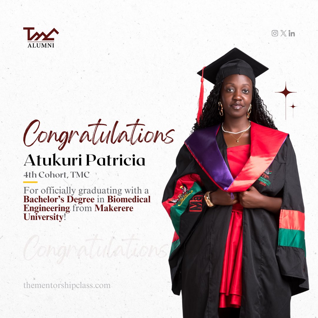 “Go confidently in the direction of your dreams. Live the life you’ve imagined.” – Henry David Thoreau

Congratulations to Atukuri Patricia on successfully earning her Bachelor’s in Biomedical Engineering! 👩🏽‍🎓