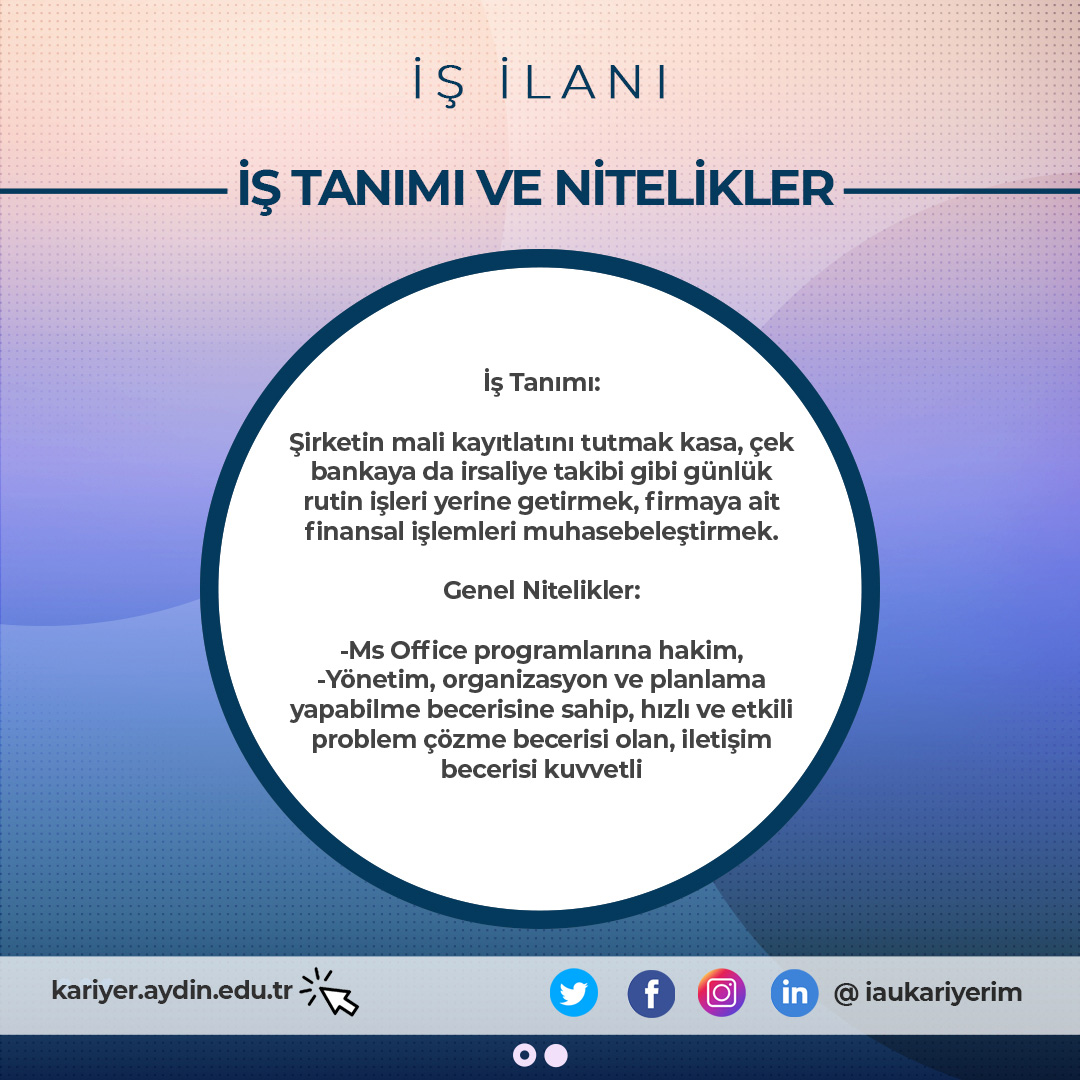 🎉Yedifark tanıtım Organizasyon- İş İlanı
📷 Başvuru için belirtilen mail adresine cv’lerinizi gönderebilirsiniz.
@iaukampus
<a href="/iausem/">İAÜ SEM</a>
<a href="/iaumedofficial/">İAÜMED</a>