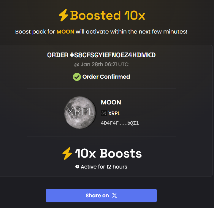 XrpZillaToken's tweet photo. @RippleXrpie @SigmaOnXRPL @First_Ledger @phnix_xrp $XRP LIVE ON DEX WITH BOOST
#XRP #XRPL #MOON $MOON
Telegram: https://t.co/BDXwll6UQl
rDYJ8D8SXRnW1qHkSeWhmTrWXdMvdNbQZ1 https://t.co/8j6XLfFR17