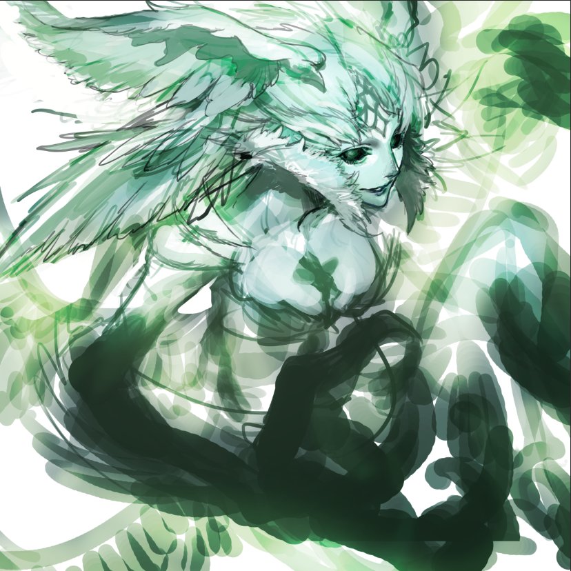 描きかけのガルーダもありました