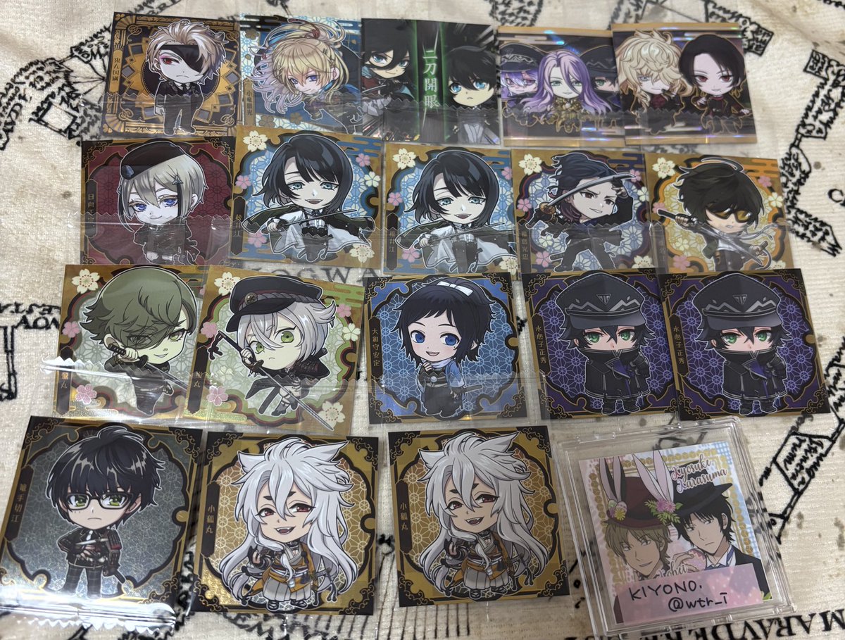 wtr_i's tweet photo. 【交換/譲渡】 刀剣乱舞 にふぉるめーしょん ウエハース

譲
└大和守 水心子 篭手切 蛍丸 小狐丸 鶯丸  日向 松井 桑名 福島 小竜 二刀開眼 天保江戸 慶応甲府 ☆鬼丸

求
└則宗 or  1枚100円＋送料

☆は交換のみ、お取引スピードはゆっくりめ。検索からのお声掛け歓迎、よろしくお願い致します。 https://t.co/8lrv3nHddI
