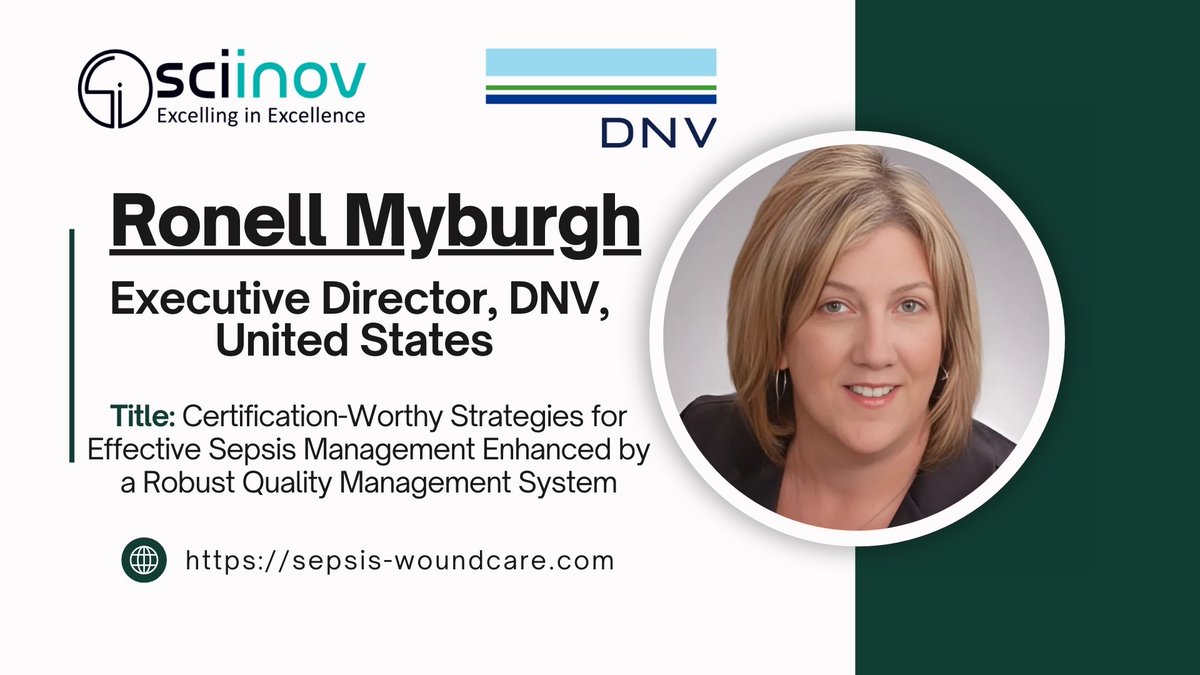 📢Speaker Announcement!
Name: Ronell Myburgh
Affiliation: Executive Director, <a href="/DNV_Group/">DNV</a>  United States
📜Title: Certification-Worthy Strategies for Effective Sepsis Management Enhanced by a Robust Quality Management System
Website: sepsis-woundcare.com
#SWC #Sepsis #woundcare