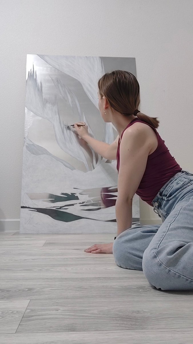 Good morning ✨
I continue to work on a painting on an aluminum canvas. The first stage is over!
Have a good day 🖌️