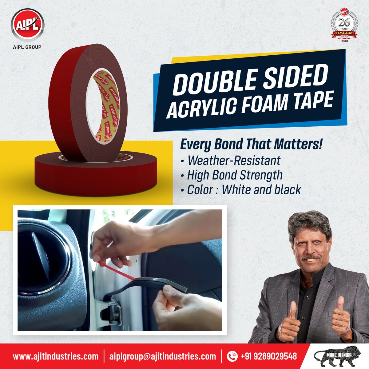aiplindustries's tweet image. AIPL Double-Sided Acrylic Foam Tape offers unmatched adhesion, durability, and a clean look for all your heavy-duty needs. Perfect for automotive, construction, and more! 🚗🏗️

#AIPL #AjitIndustries #AIPLGroup #AcrylicFoamTape #StrongAdhesion #SeamlessBond
