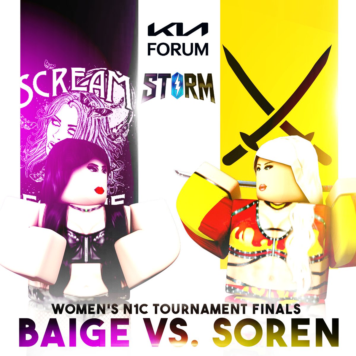 OPRW_ROBLOX's tweet photo. THE FINALS ARE SET🗣️
#BAIGE and @SorenPetrovicRW will met face to face THIS Sunday to declare The Storm Women's Champion @feriahjadea's next contender?
With Absolution in her corner, will Petrovic be able to overcome the odds?
#OPRW2025 https://t.co/JiA1Jt00Lf