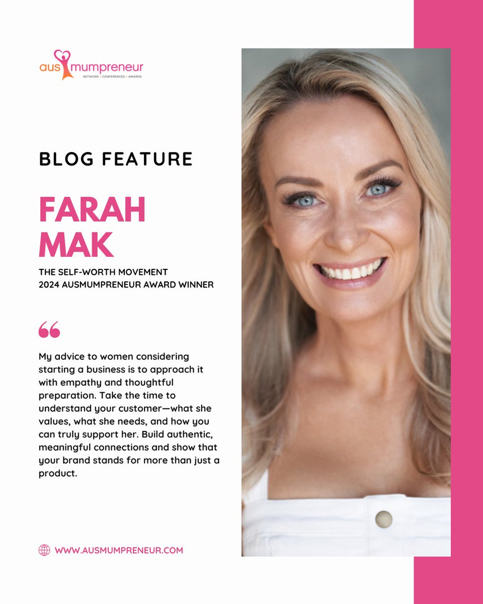 ausmumpreneur's tweet image. #AusMumBlog The Self-Worth Movement, founded by Farah Mak, empowers women and girls to rediscover their inner sparkle and embrace their true worth.

Read more: ausmumpreneur.com/2024-ausmumpre…

#AusMum24 #blogfeature #blogpostoftheday