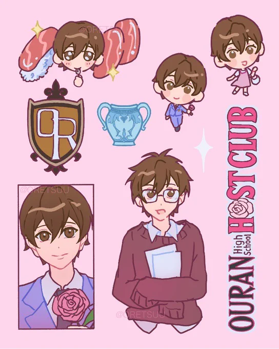 Ouran sticker sheets!!🌹💕💖 