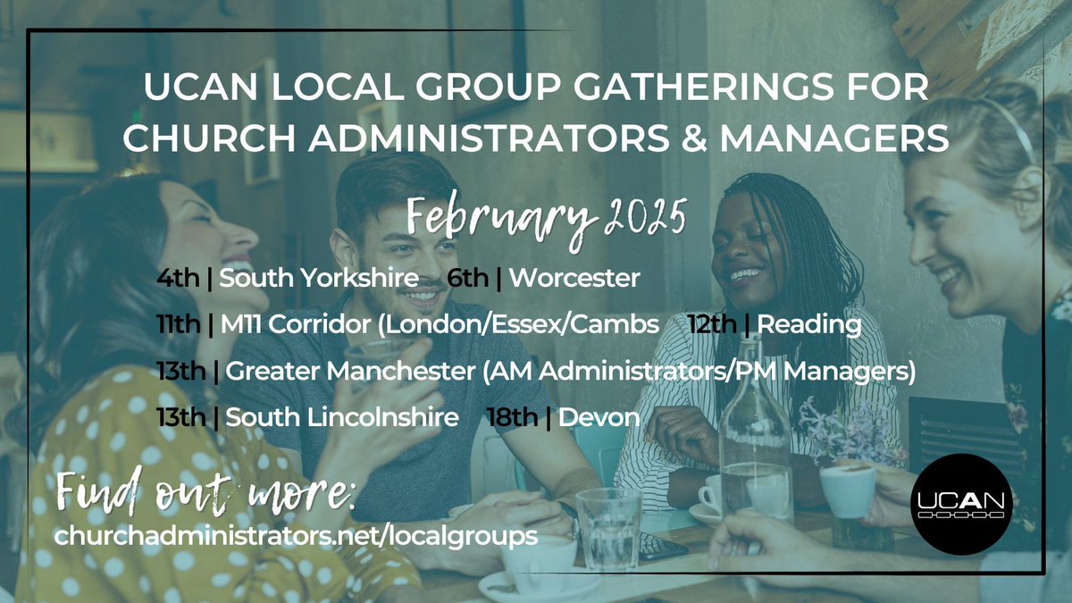 Are you a UK Church Administrator looking for peer support and the chance to learn from others who understand your role? Check out our Local Groups and find a community near you! Here's the groups meeting in February - find out more and sign up to come via buff.ly/3Zo4Slt