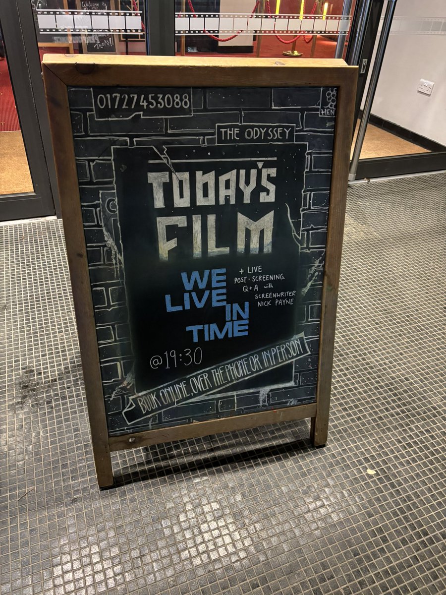 Katy Lewis (@ktl01) on Twitter photo Always enjoy a trip to <a href="/OdysseyStAlbans/">The Odyssey Cinema</a> and <a href="/weliveintimemov/">We Live In Time</a> is both funny, beautiful and heartbreaking. There was a Q&A afterwards with the film’s writer, Nick Payne, who it turns out is from St Albans. We are so lucky to have this gem of a venue in our city!
#weliveintime Always enjoy a trip to <a href="/OdysseyStAlbans/">The Odyssey Cinema</a> and <a href="/weliveintimemov/">We Live In Time</a> is both funny, beautiful and heartbreaking. There was a Q&A afterwards with the film’s writer, Nick Payne, who it turns out is from St Albans. We are so lucky to have this gem of a venue in our city!
#weliveintime