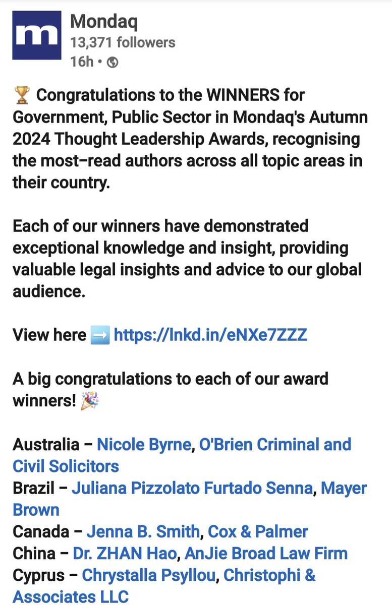 KingsleyIzimah's tweet photo. I am so thrilled to be recognised once again by Mondaq.
View winners for each country here:
https://t.co/AHMJ1wIUbZ
#law #legal #mondaq @Mondaq @LawNewsUK @LawNewsCanada @LawNewsEurope @MondaqEnergyLaw @OffshoreNews https://t.co/oW0Y8zWNe8
