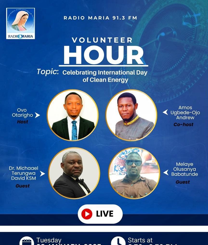 miketerungwa's tweet photo. Join us on Radio Radio Maria 91.3 FM #Abuja this morning at 8:30am as we discuss #CleanEnergy as part of activities to mark #InternationalDayofCleanEnergy
#Solar
#Solar4Communities https://t.co/K0FAw5OGcU