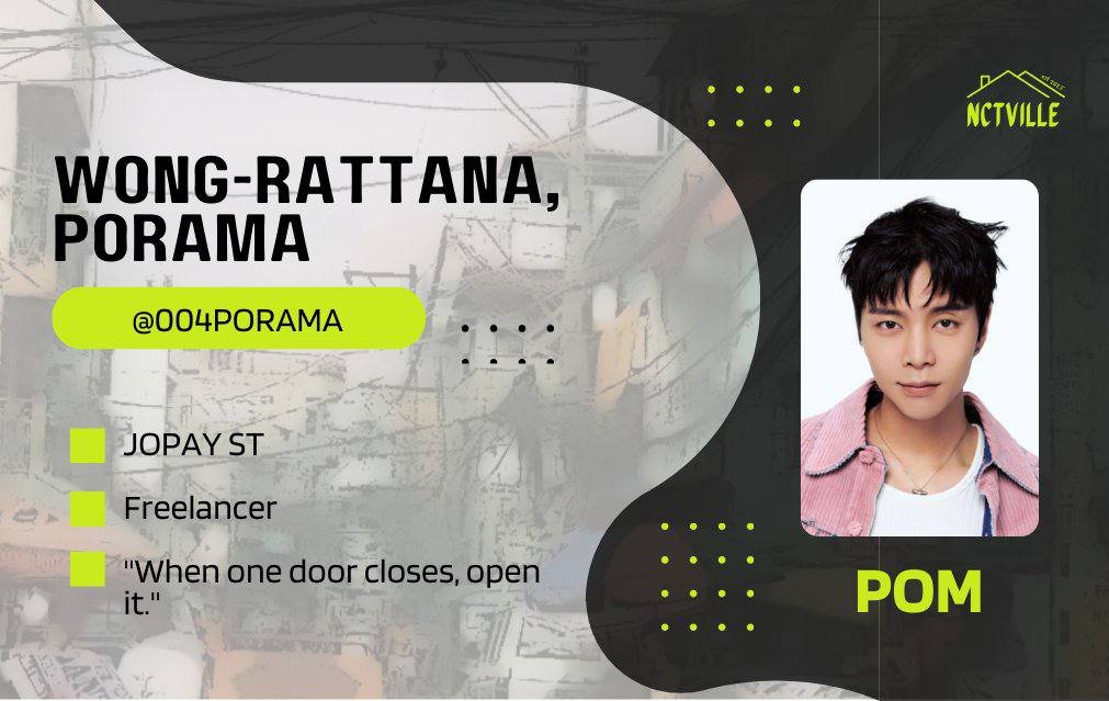 004PORAMA's tweet image. ㅤ
         Annyeong sa inyo nga tanan!
                  Ako nga pala si Pom,
         ang "pinakaastig na raketero"
              dito sa aming barangay.

         Kung gusto ninyong maging
                    kapitbahay ako,
             tara dito sa NCTVILLE!
ㅤ